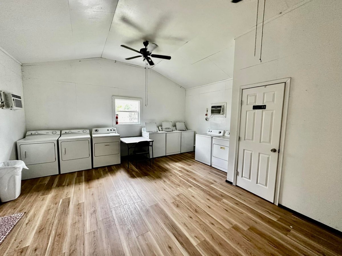 Spacious laundry room at Old River RV Park